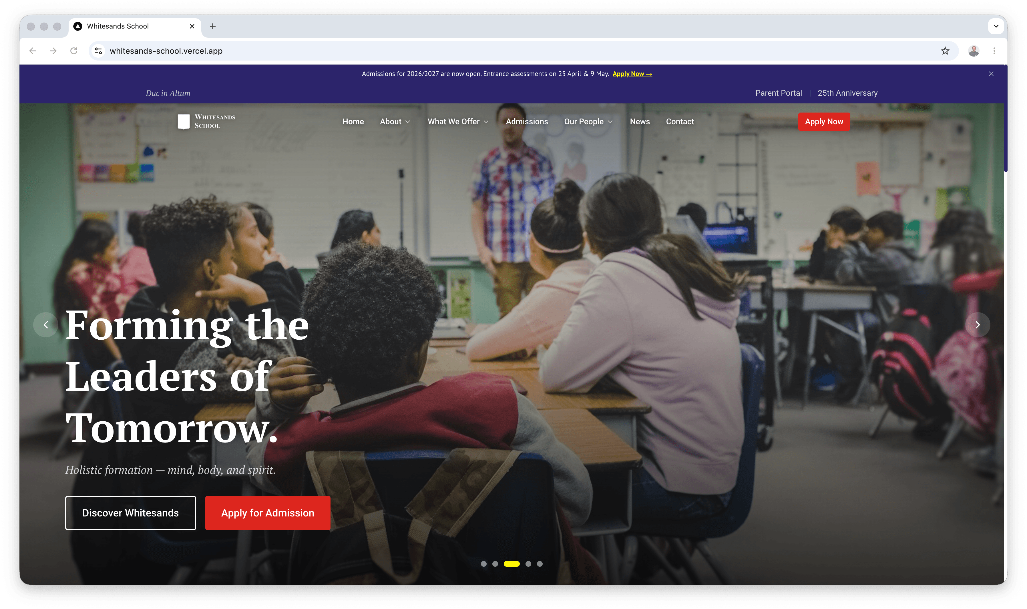 Whitesands School website by Greyform