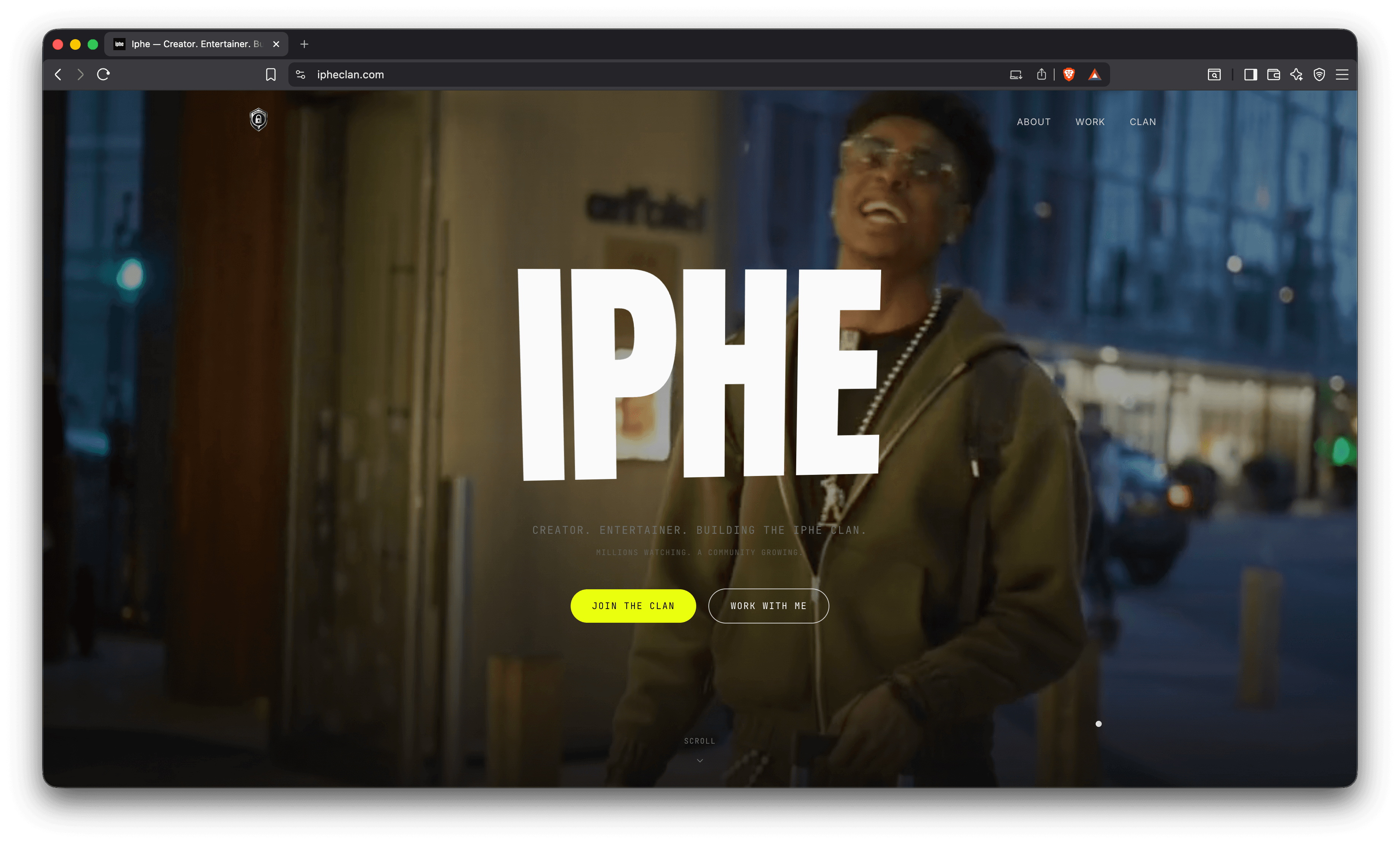 Ipheclan personal brand site by Greyform — the IPHE wordmark hero